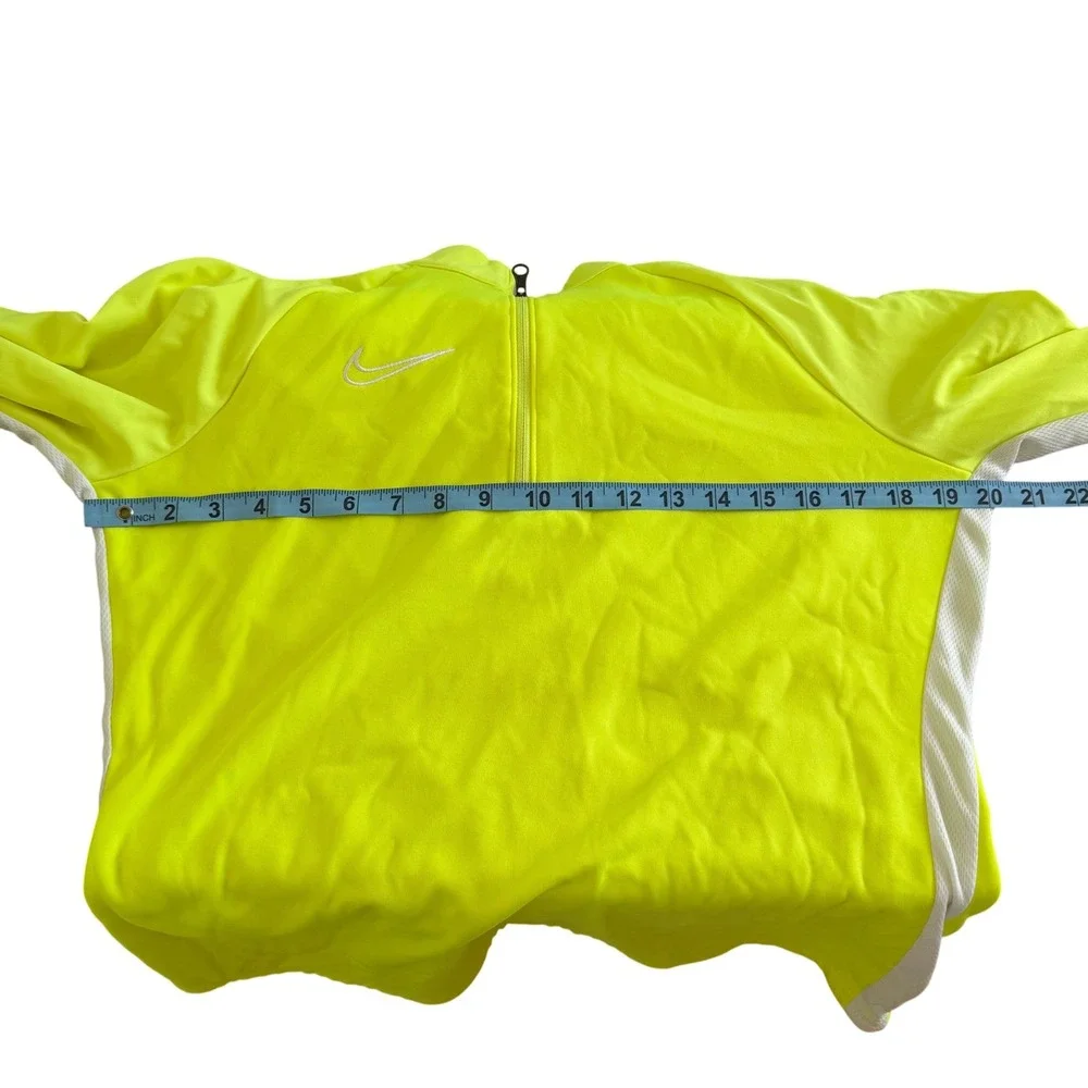 Nike Dri-FIT Academy Quarter Zip Pullover Volt Neon Yellow Mens Medium Thumbhole